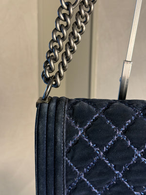 CHANEL BOY BAG - BLUE VELVET