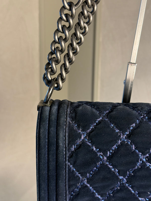 CHANEL BOY BAG - BLUE VELVET