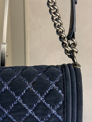 CHANEL BOY BAG - BLUE VELVET
