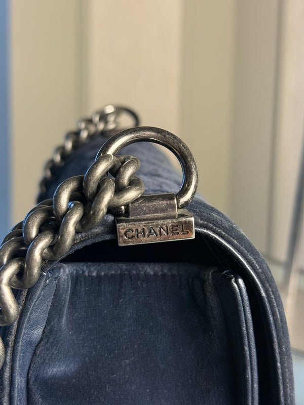 CHANEL BOY BAG - BLUE VELVET