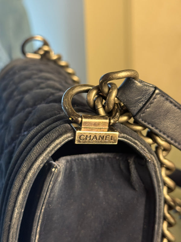 CHANEL BOY BAG - BLUE VELVET