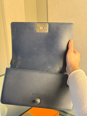 CHANEL BOY BAG - BLUE VELVET