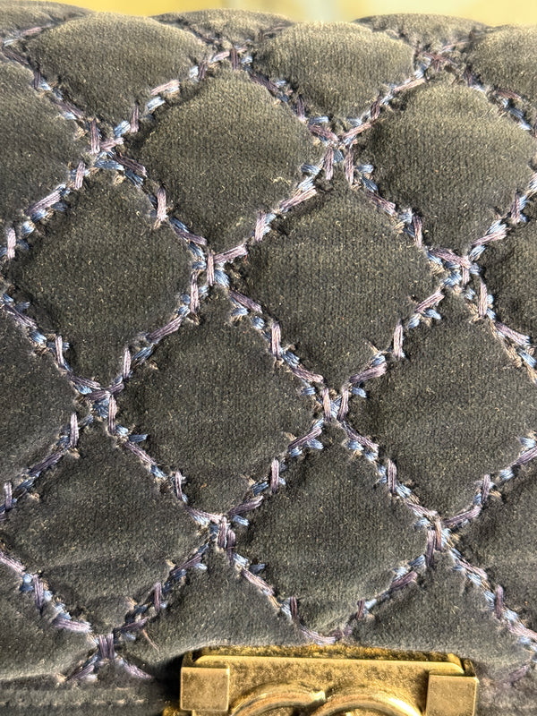 CHANEL BOY BAG - BLUE VELVET