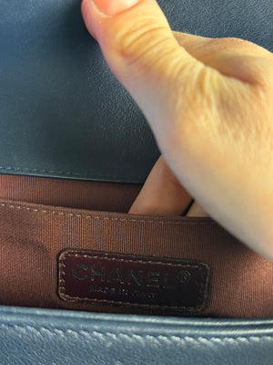 CHANEL BOY BAG - BLUE VELVET