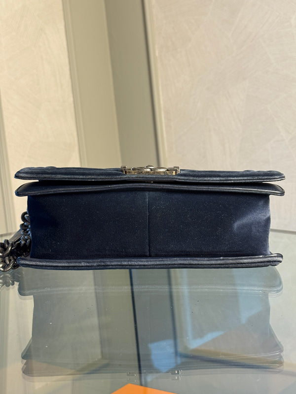 CHANEL BOY BAG - BLUE VELVET