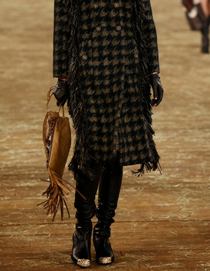 Chanel Karl Lagerfeld 2014 Paris-Dallas BOOTS DE COW-BOY SANTIAGS ETOILE G30046 Cream Gold Heeled Boho Western Cowboy Boot CC coco mark EU 36.5
