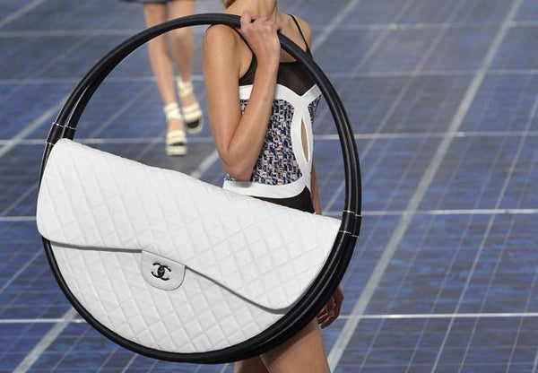 Chanel Iconic S/S 2013 Karl Lagerfeld Hula Hoop White CC flap Black trim Quilted Calfskin Mini