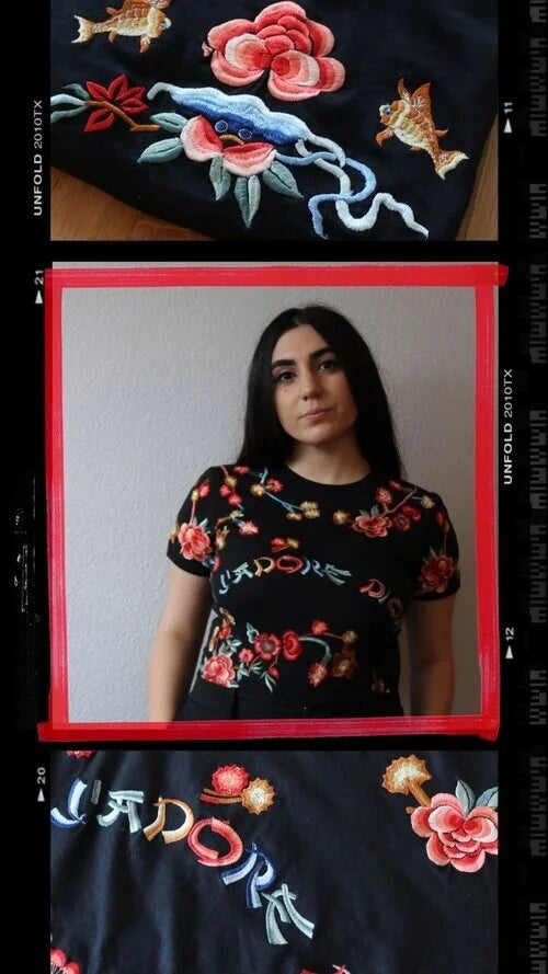 '-RARE- DIOR EMBROIDERY T-SHIRT FR40